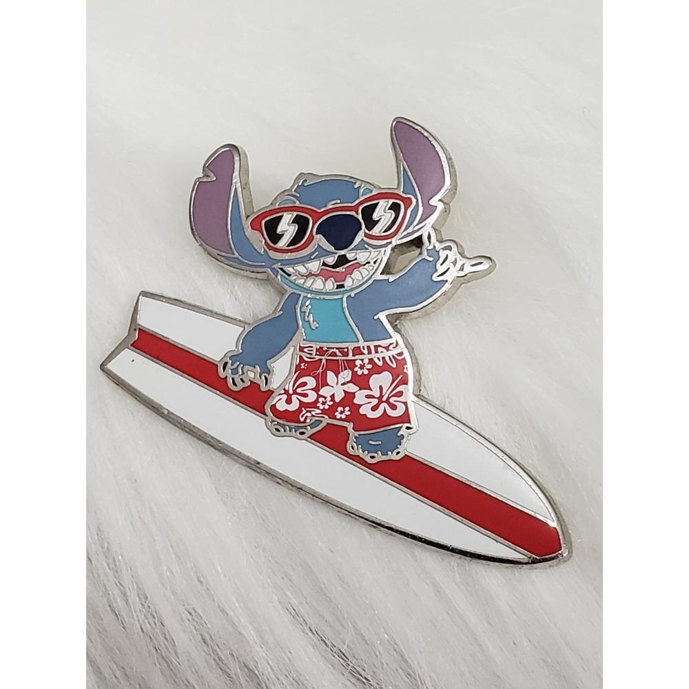 Disney Stitch Surfing On Surf Board Pin Parks Collection